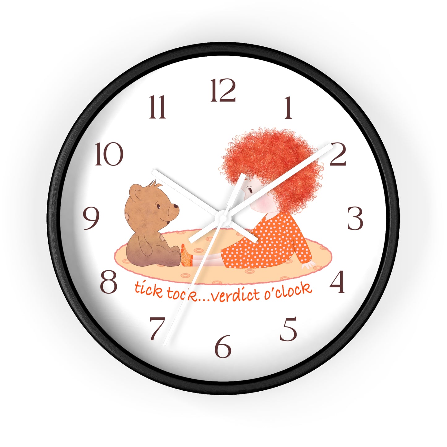 Funny Baby Wooden Wall Clock – Mine Are Bigger (Redhead)