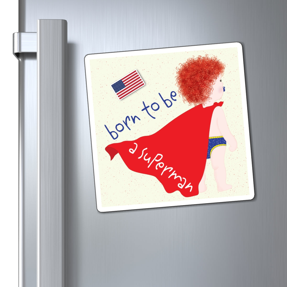 Funny Superman Baby Fridge Magnets (Redhead) | Kitchen Decor USA