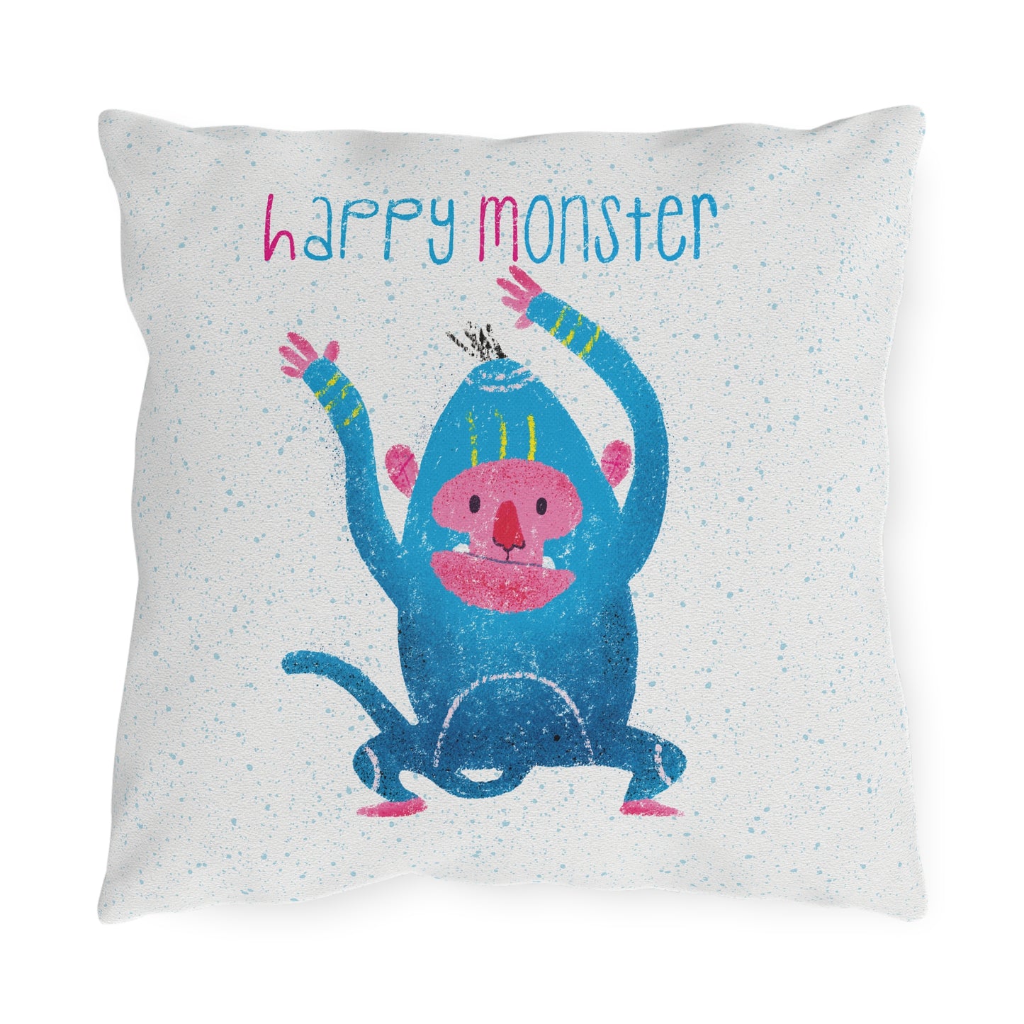 Double-Sided Outdoor Pillow - Happy Monsters, Happier Days!