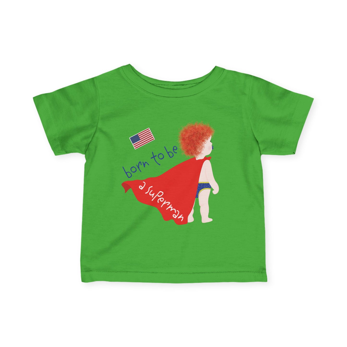 Funny Baby Superman Tee (Redhead)