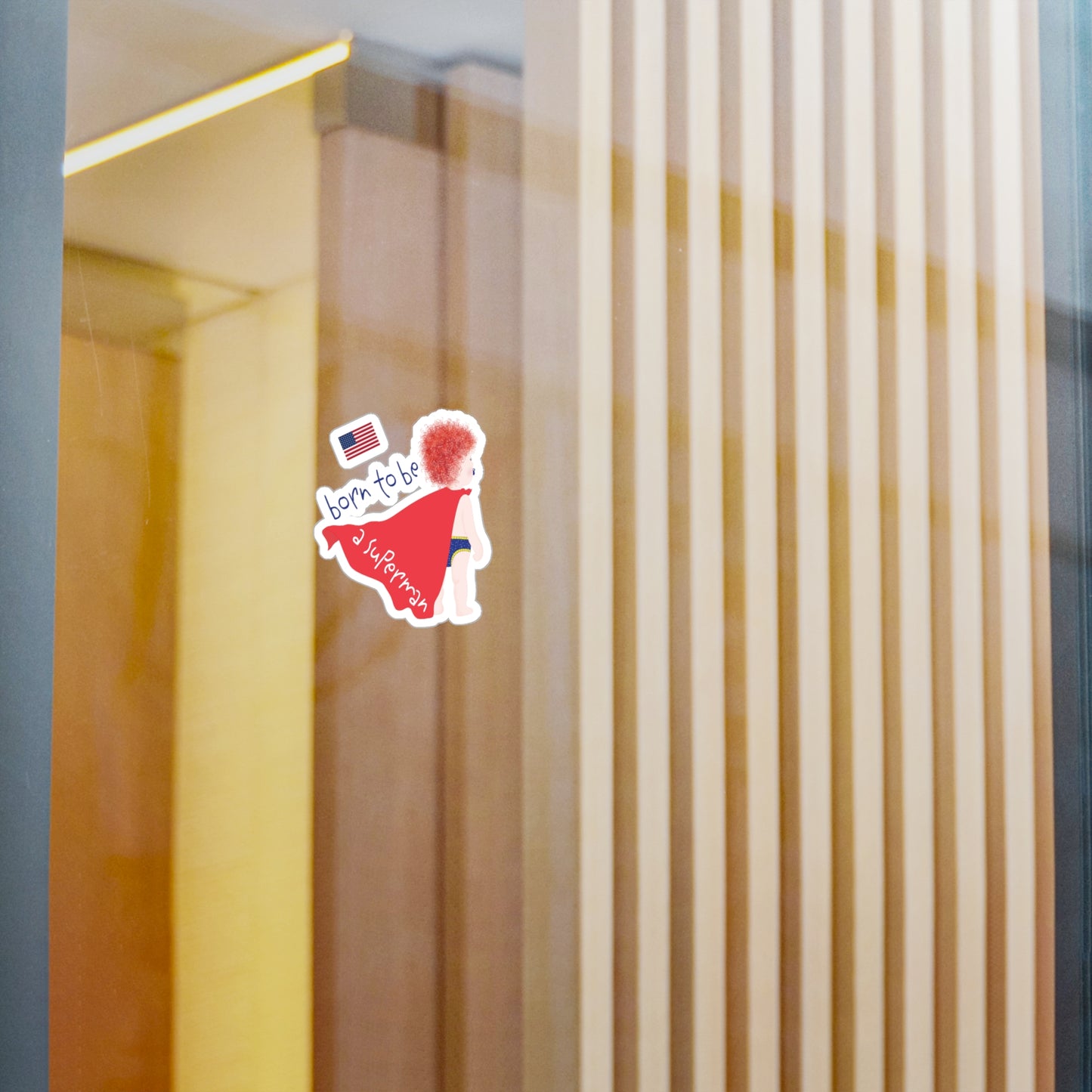 Funny Redhead Superman Wall Decal – Nursery Vinyl Decor | Baby Boy Room Gift USA