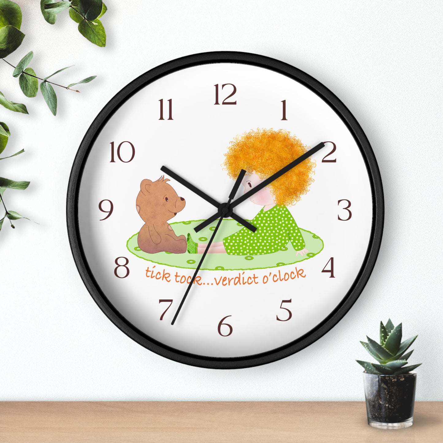 Funny Baby Wooden Wall Clock – Mine Are Bigger (Blonde)