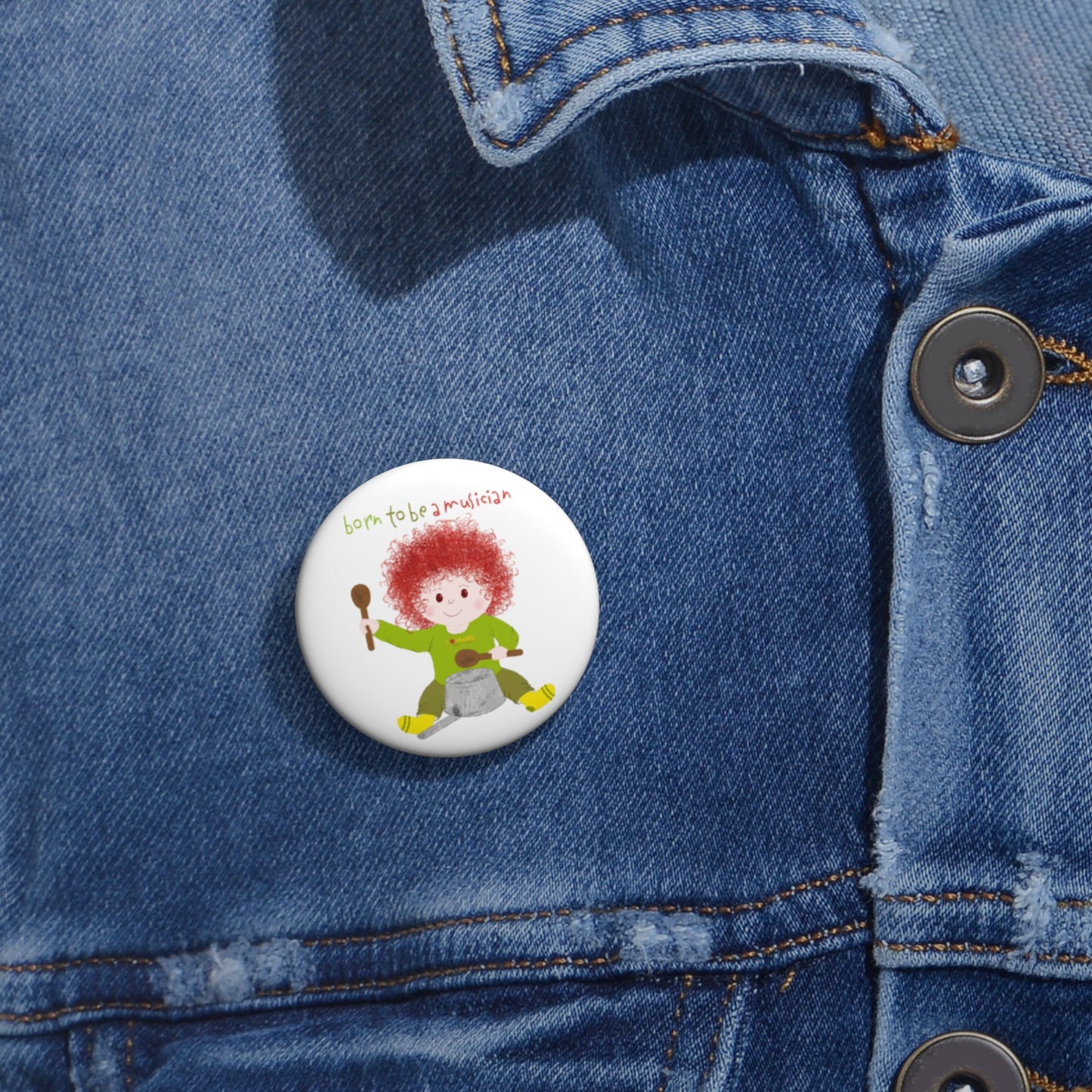 Humorous Pin Button - Musical Genius in Diapers!
