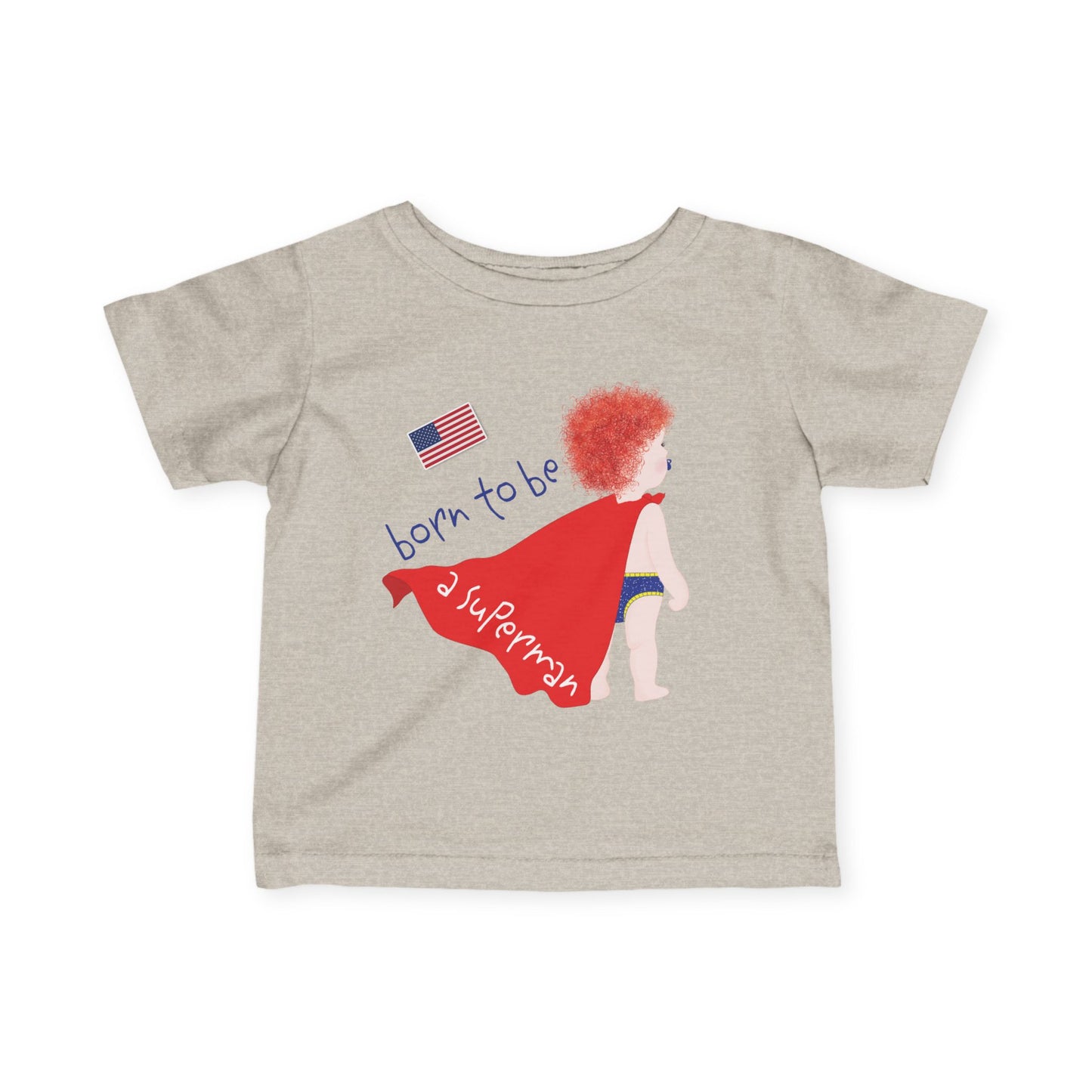 Funny Baby Superman Tee (Redhead)