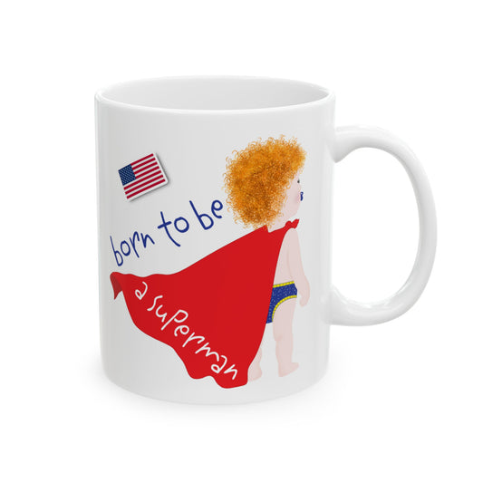 Funny Superman Baby Coffee Mug (Blonde) - 11oz & 15oz