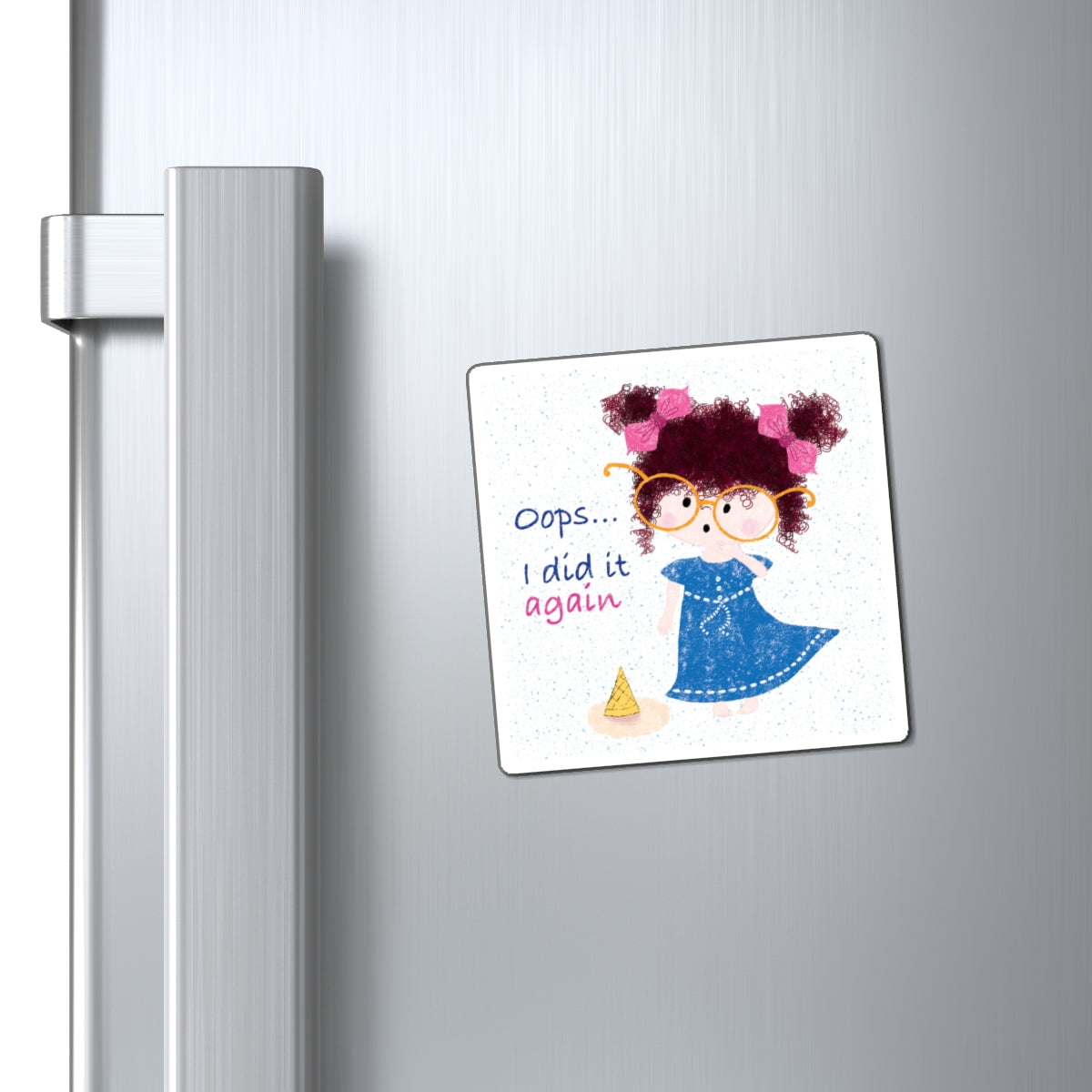 Charming Fridge Magnet - Ice Cream Down, Smiles Up!