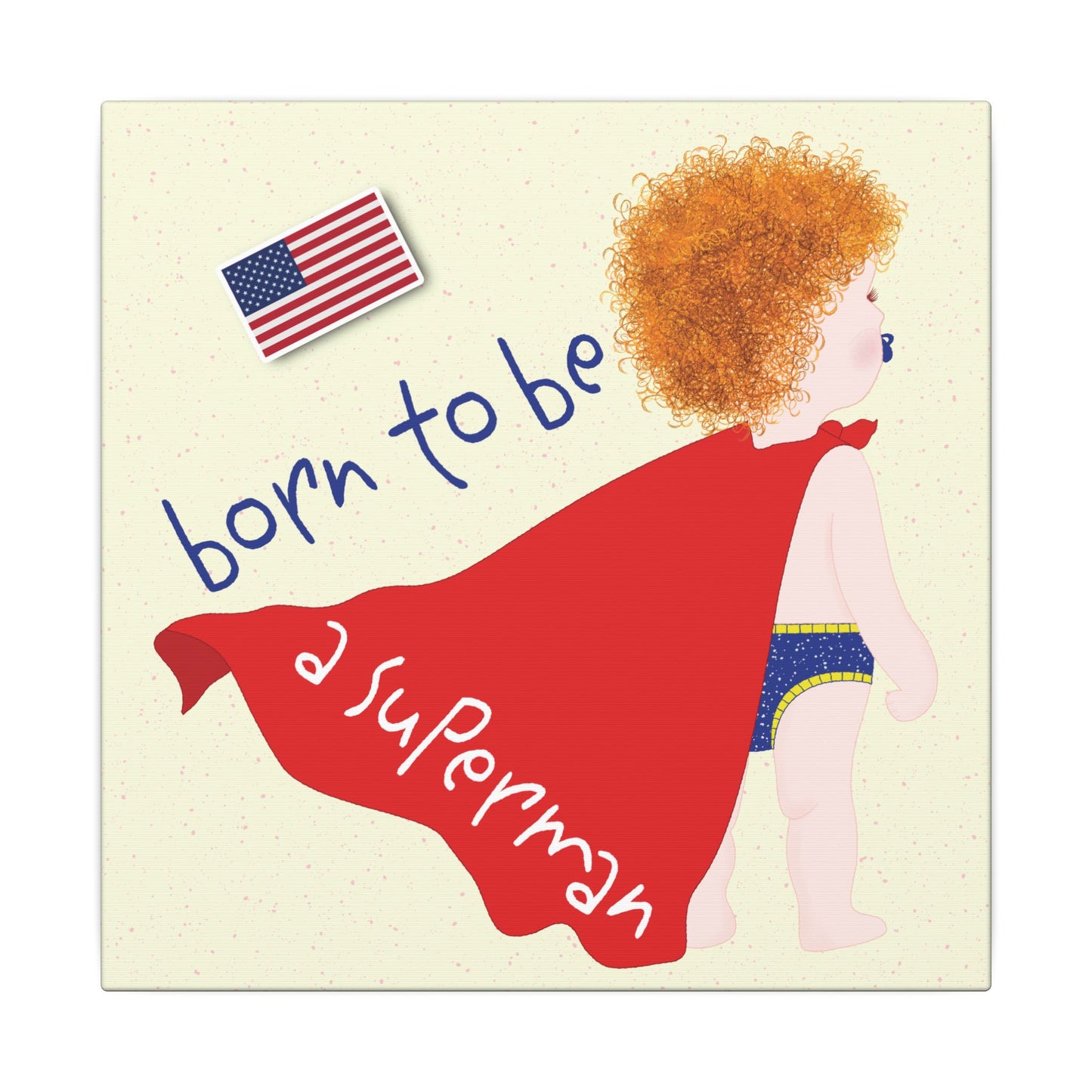 Blonde Superman Baby Canvas | Funny Baby Room Decor USA