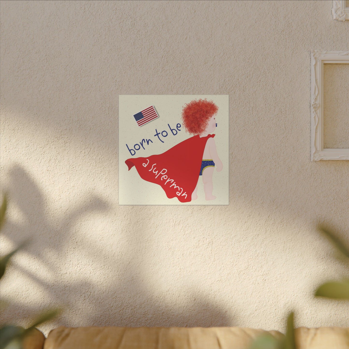 Redhead Superman Baby Canvas | Funny Baby Room Decor USA