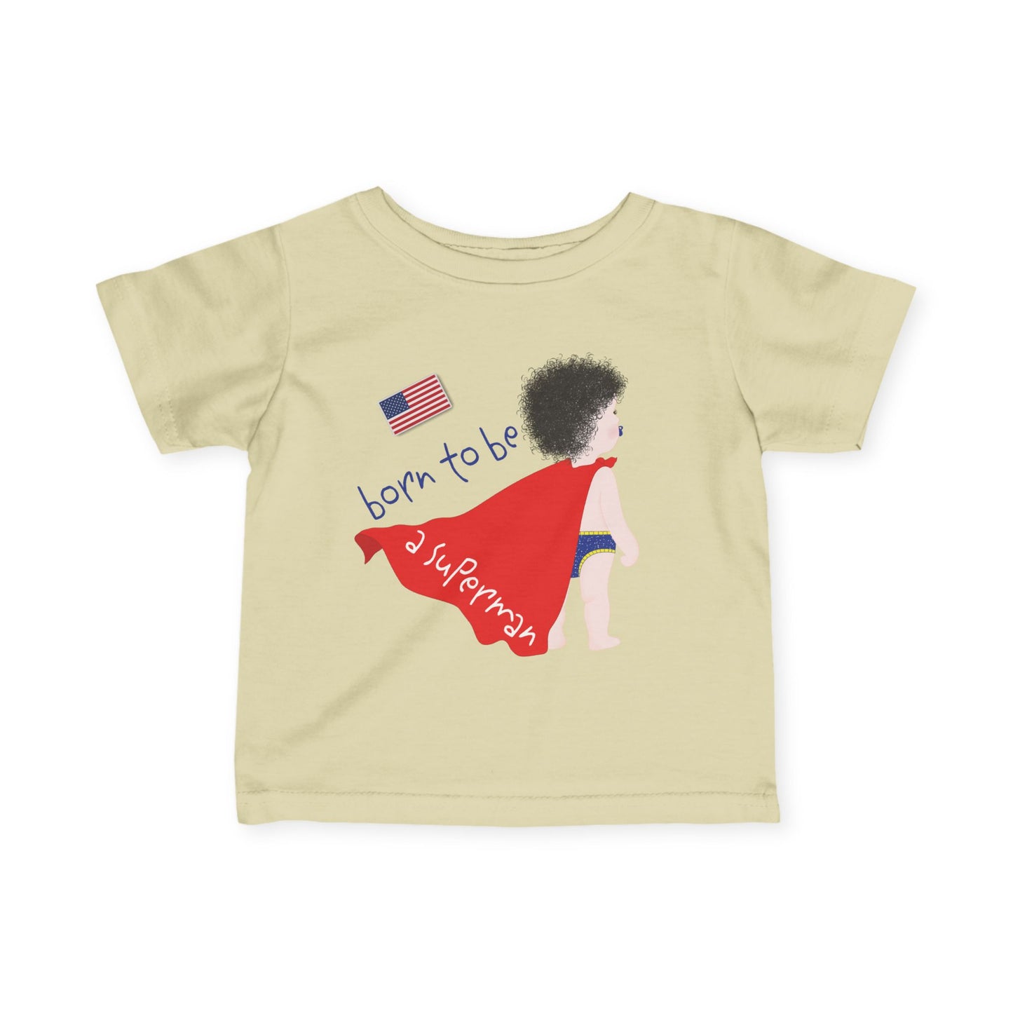 Funny Superman Baby Tee (Dark-Haired)