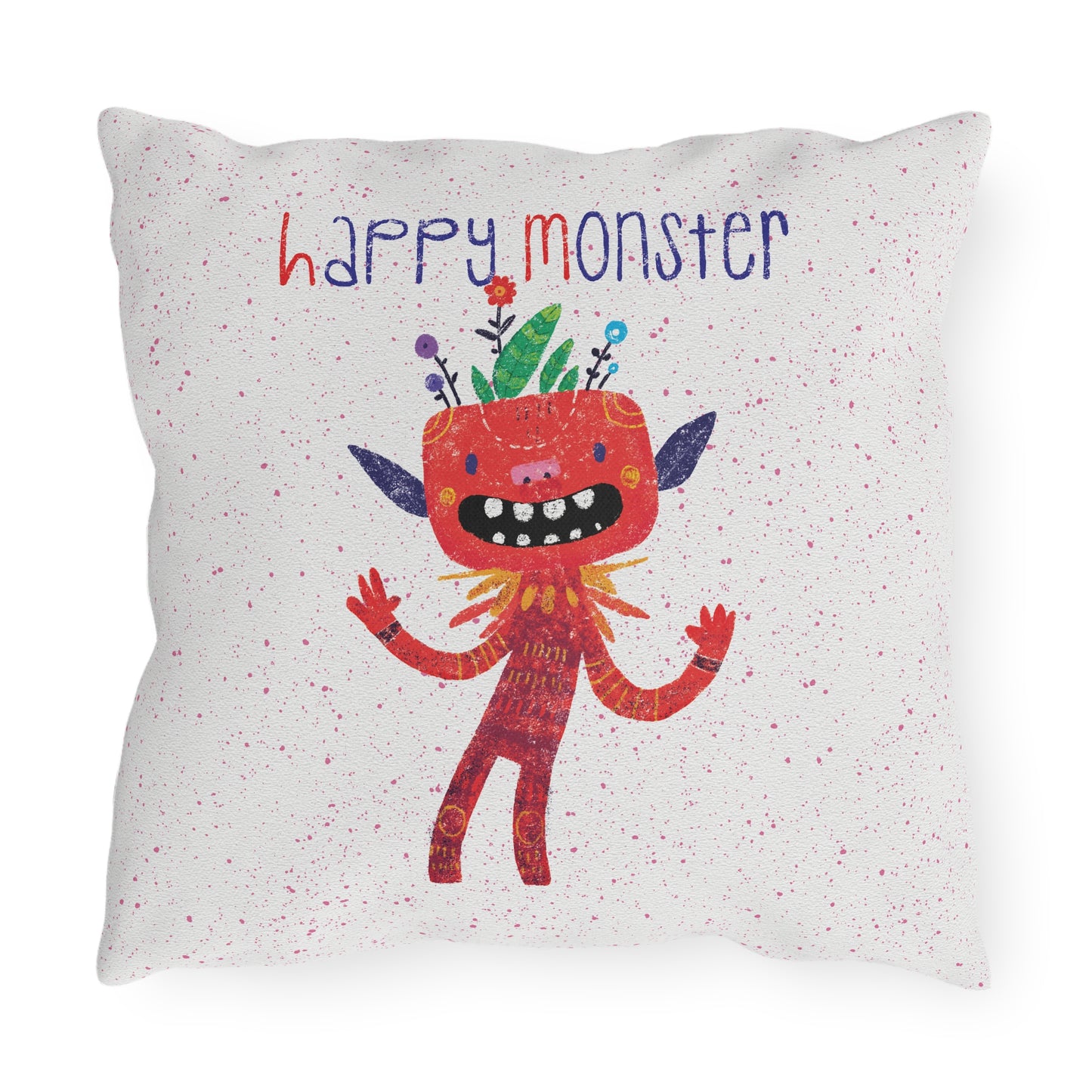 Double-Sided Outdoor Pillow - Happy Monsters, Happier Days!