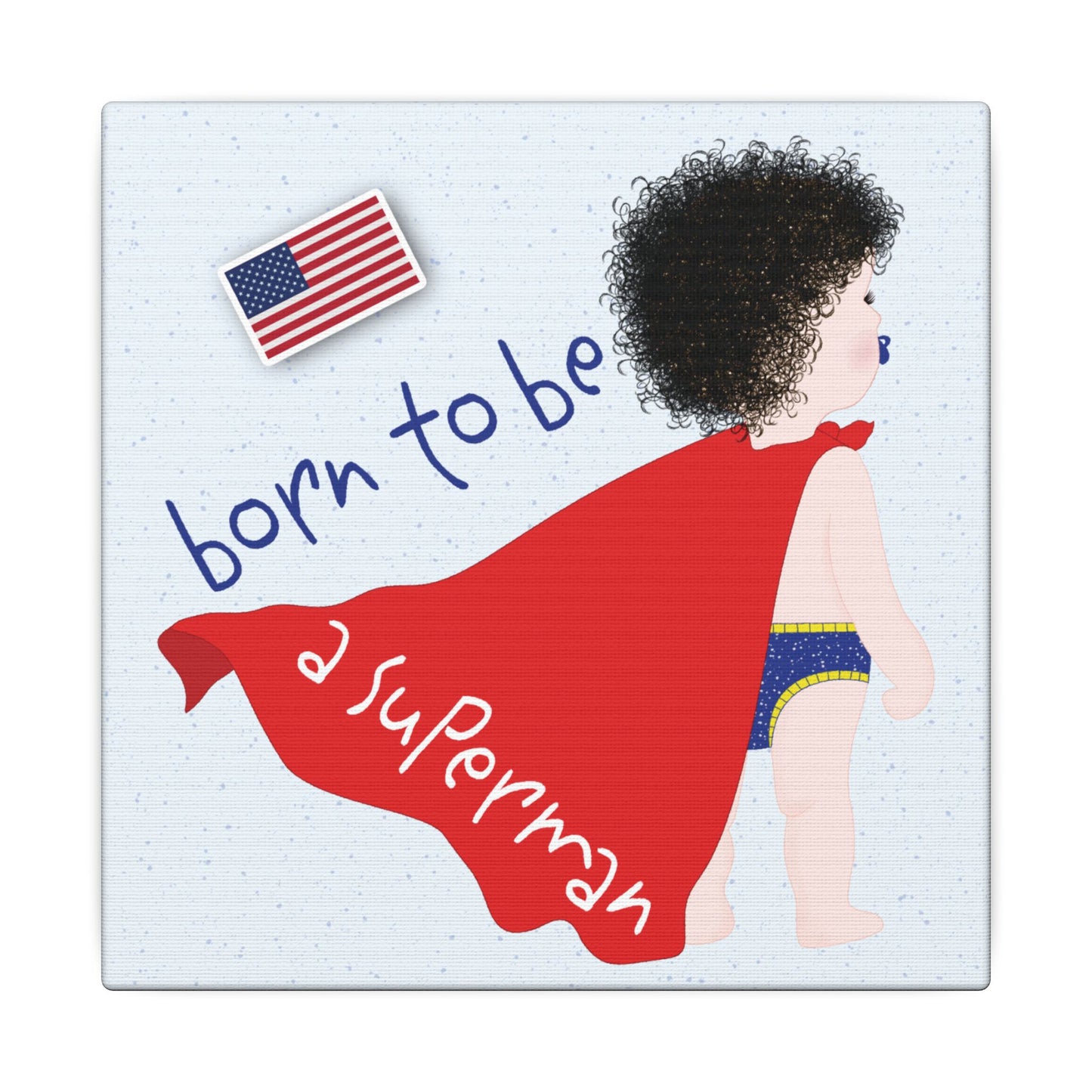 Dark-Haired Superman Baby Canvas | Funny Baby Room Decor USA