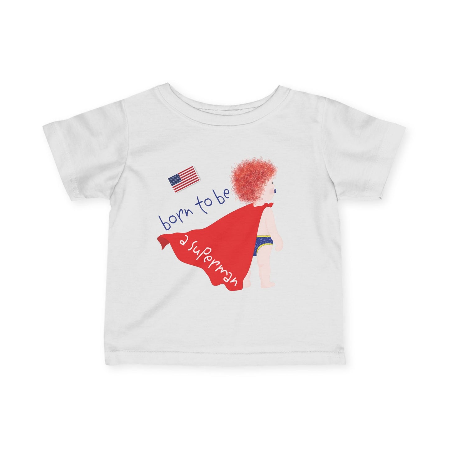 Funny Baby Superman Tee (Redhead)