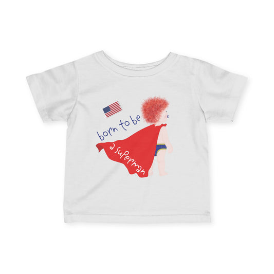 Funny Baby Superman Tee (Redhead)