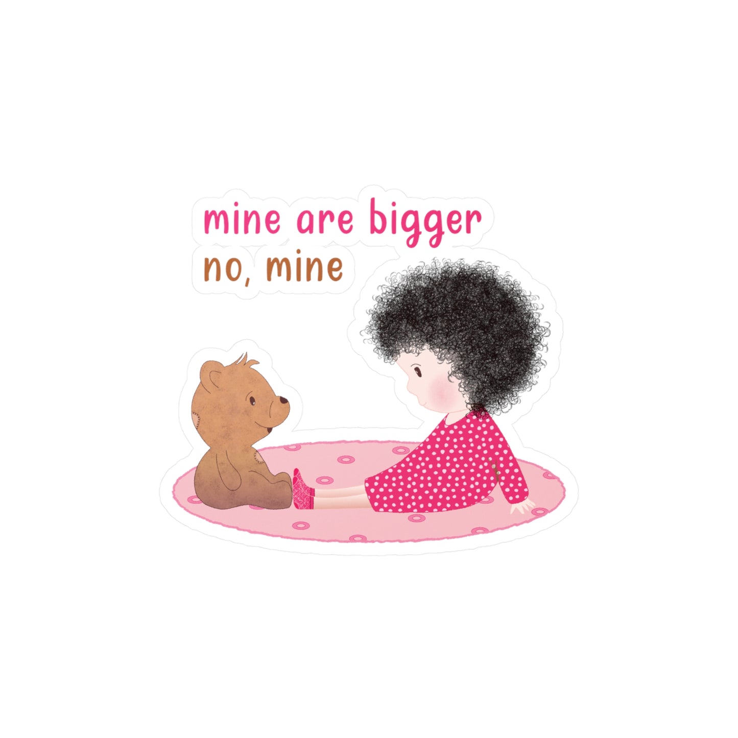 Funny Baby Vinyl Wall Decal – Mine Are Bigger (Dark-Haired) | Nursery Wall Decor USA