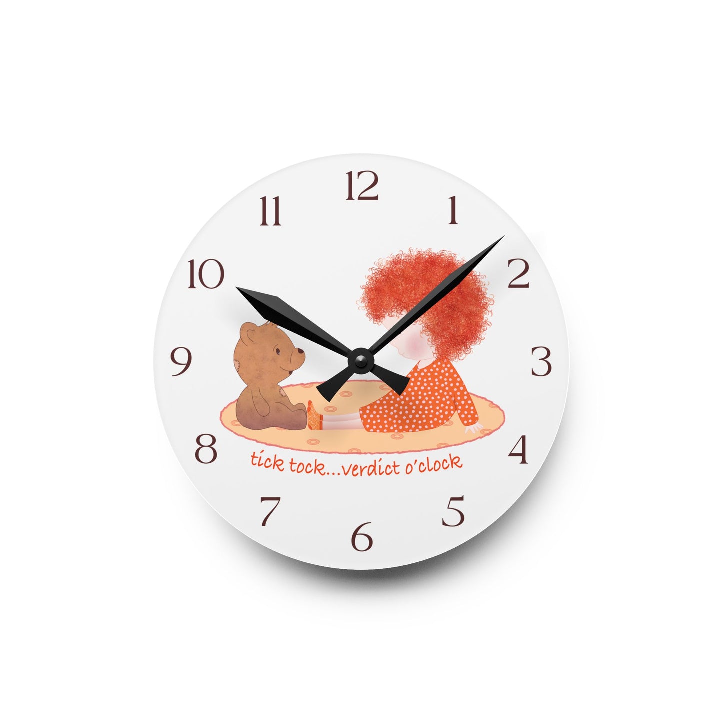 Funny Baby Acrylic Wall Clock – Mine Are Bigger (Redhead)