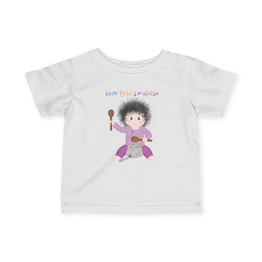 Funny Musician Baby Tee (Dark-Haired)