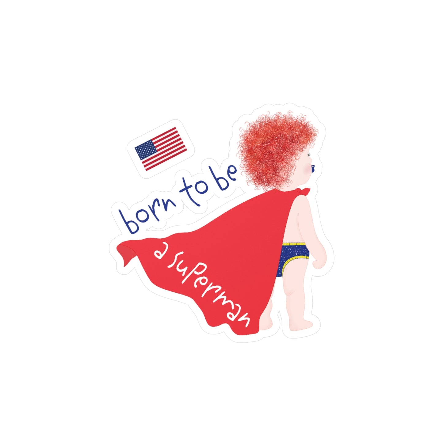 Funny Redhead Superman Wall Decal – Nursery Vinyl Decor | Baby Boy Room Gift USA