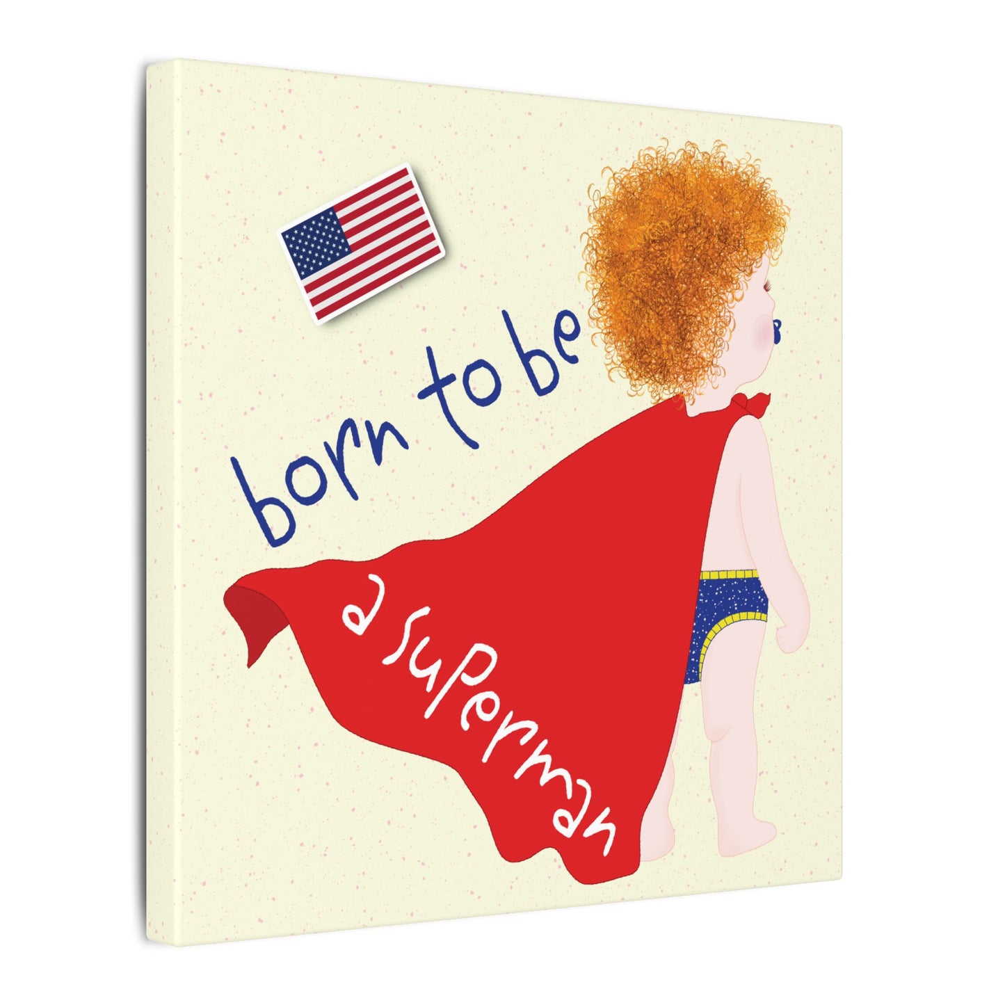 Blonde Superman Baby Canvas | Funny Baby Room Decor USA