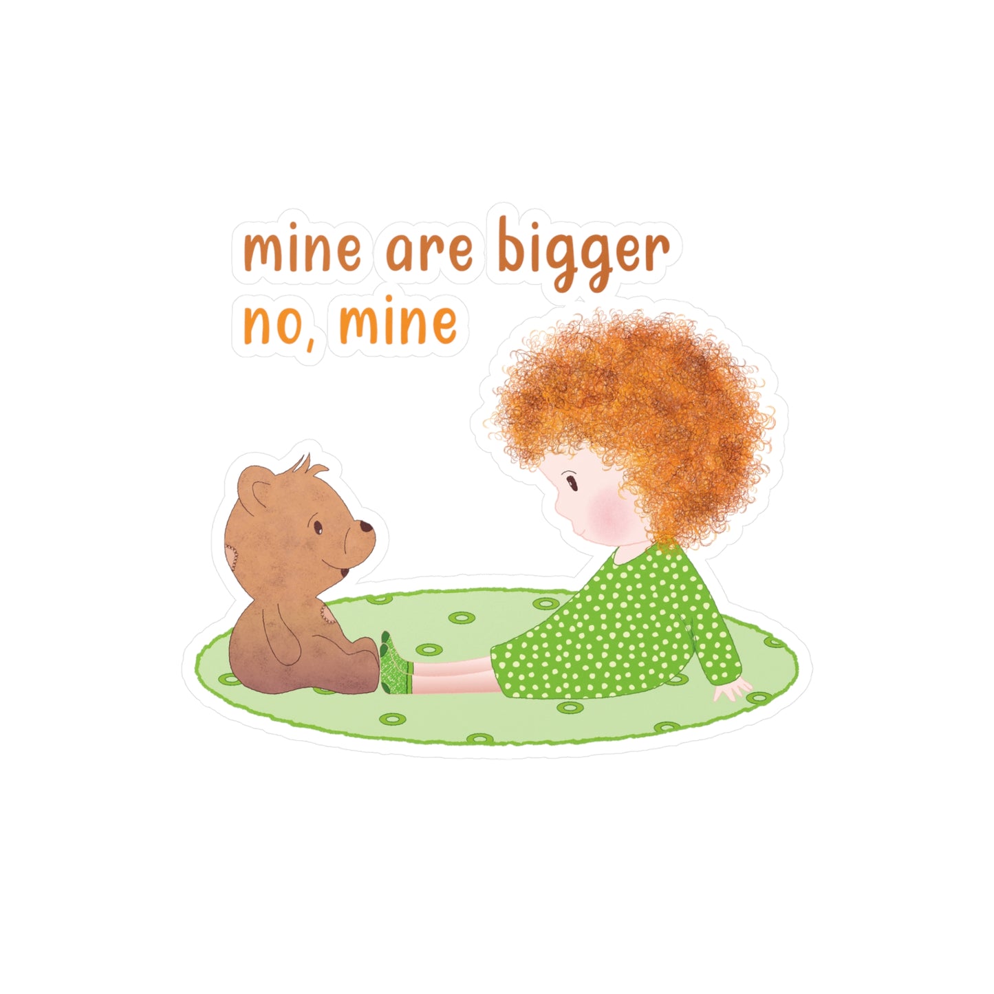 Funny Baby Vinyl Wall Decal – Mine Are Bigger (Blonde) | Nursery Wall Decor USA