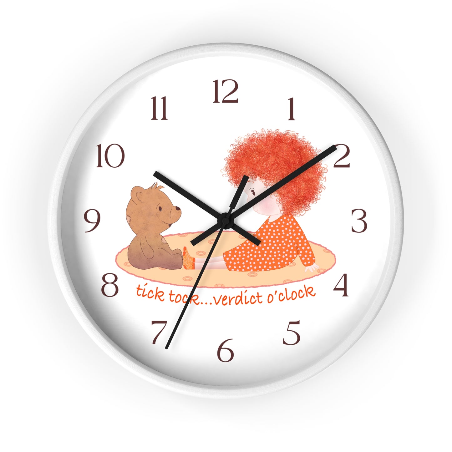 Funny Baby Wooden Wall Clock – Mine Are Bigger (Redhead)