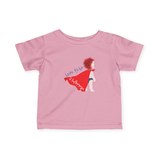 Funny Baby Shower Gift – Infant Outfit, Redhead Superman Baby Tee USA