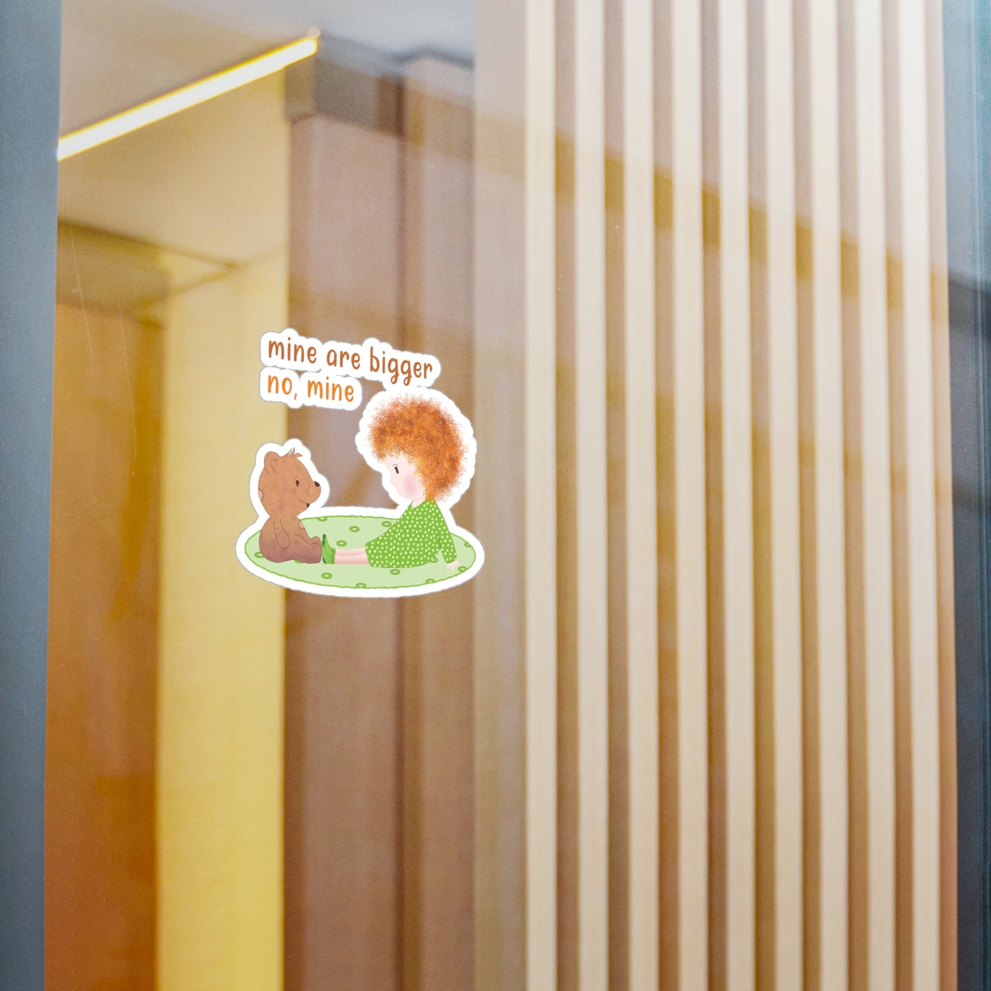 Funny Baby Vinyl Wall Decal – Mine Are Bigger (Blonde) | Nursery Wall Decor USA