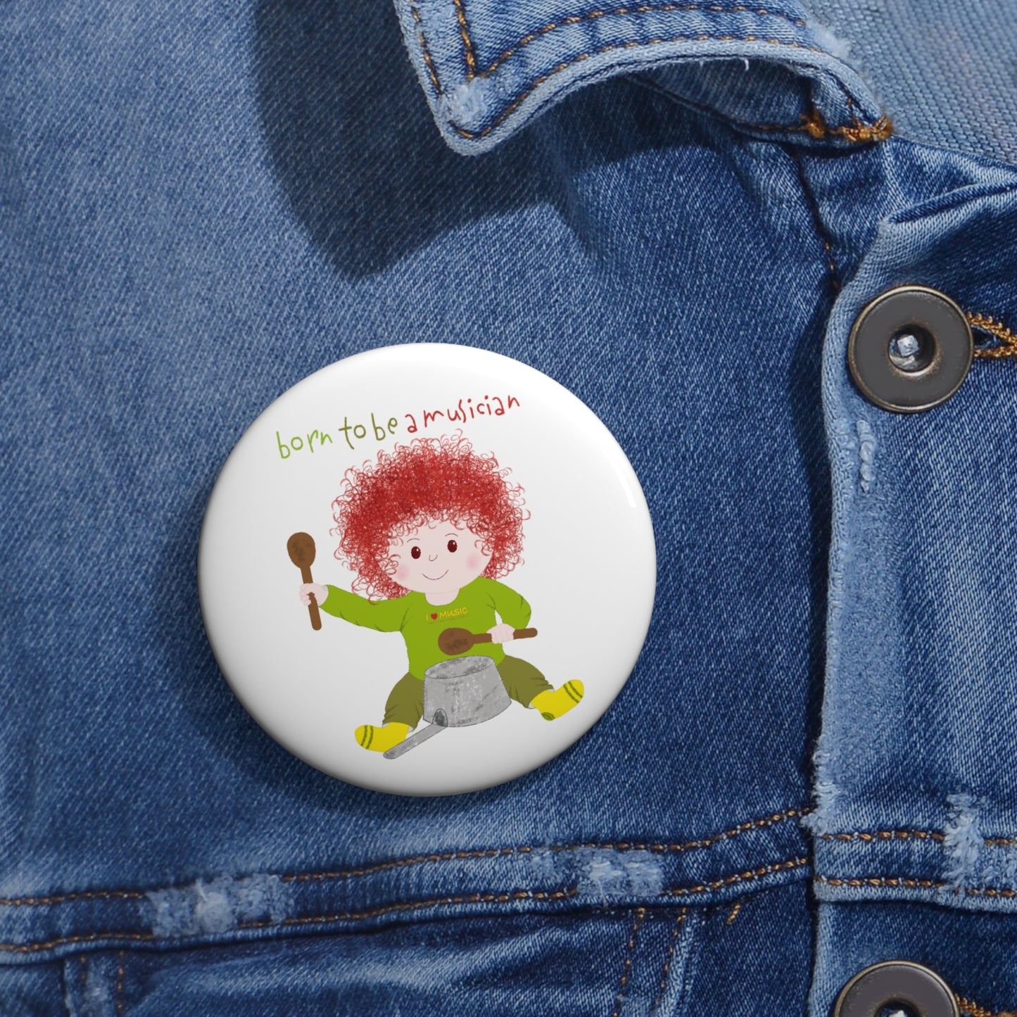 Humorous Pin Button - Musical Genius in Diapers!