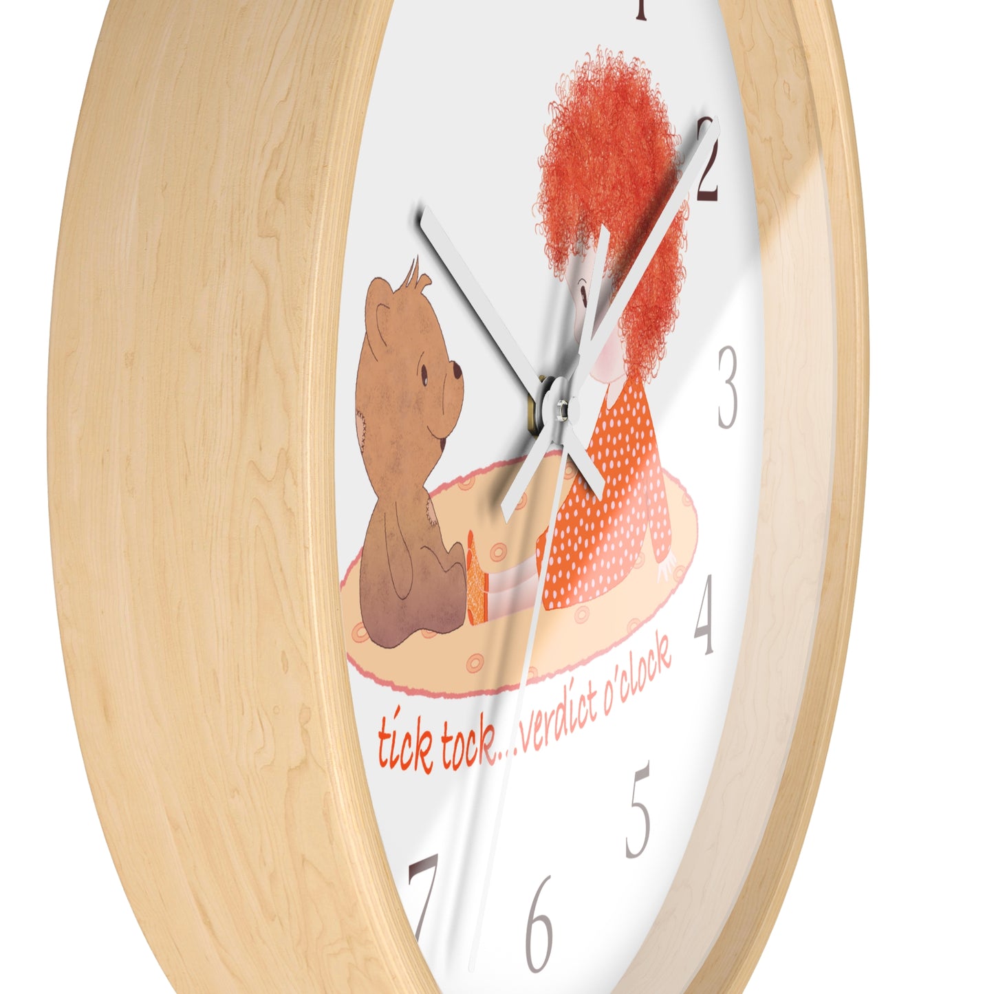 Funny Baby Wooden Wall Clock – Mine Are Bigger (Redhead)