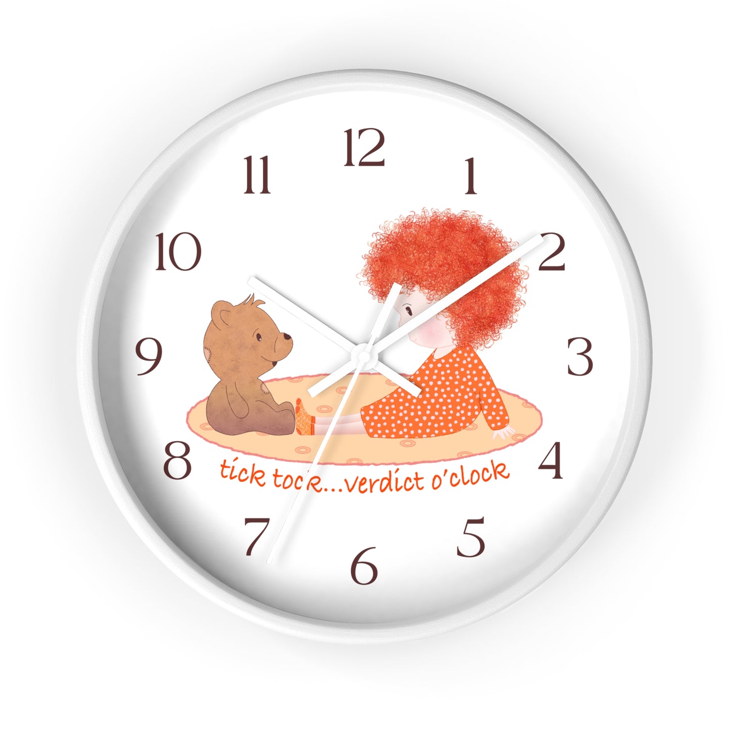 Funny Baby Wooden Wall Clock – Mine Are Bigger (Redhead)