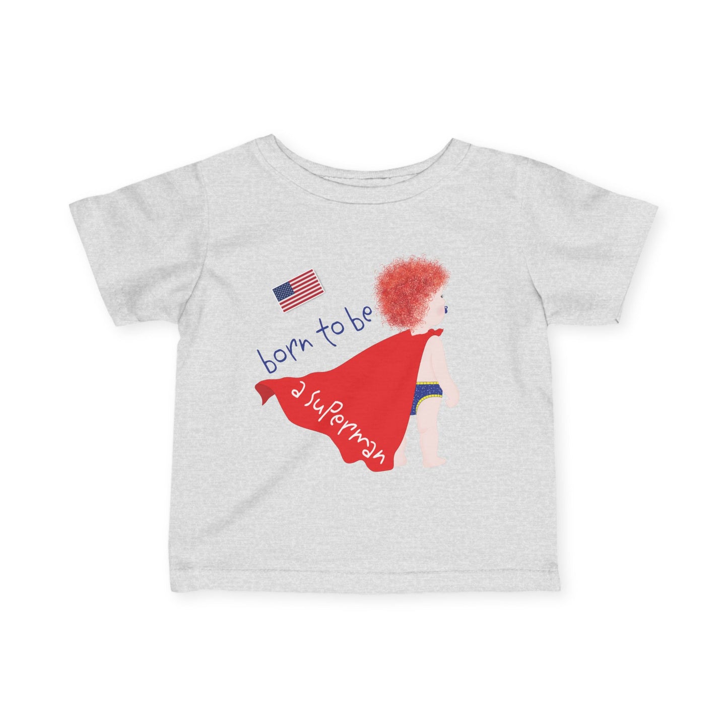 Funny Baby Superman Tee (Redhead)