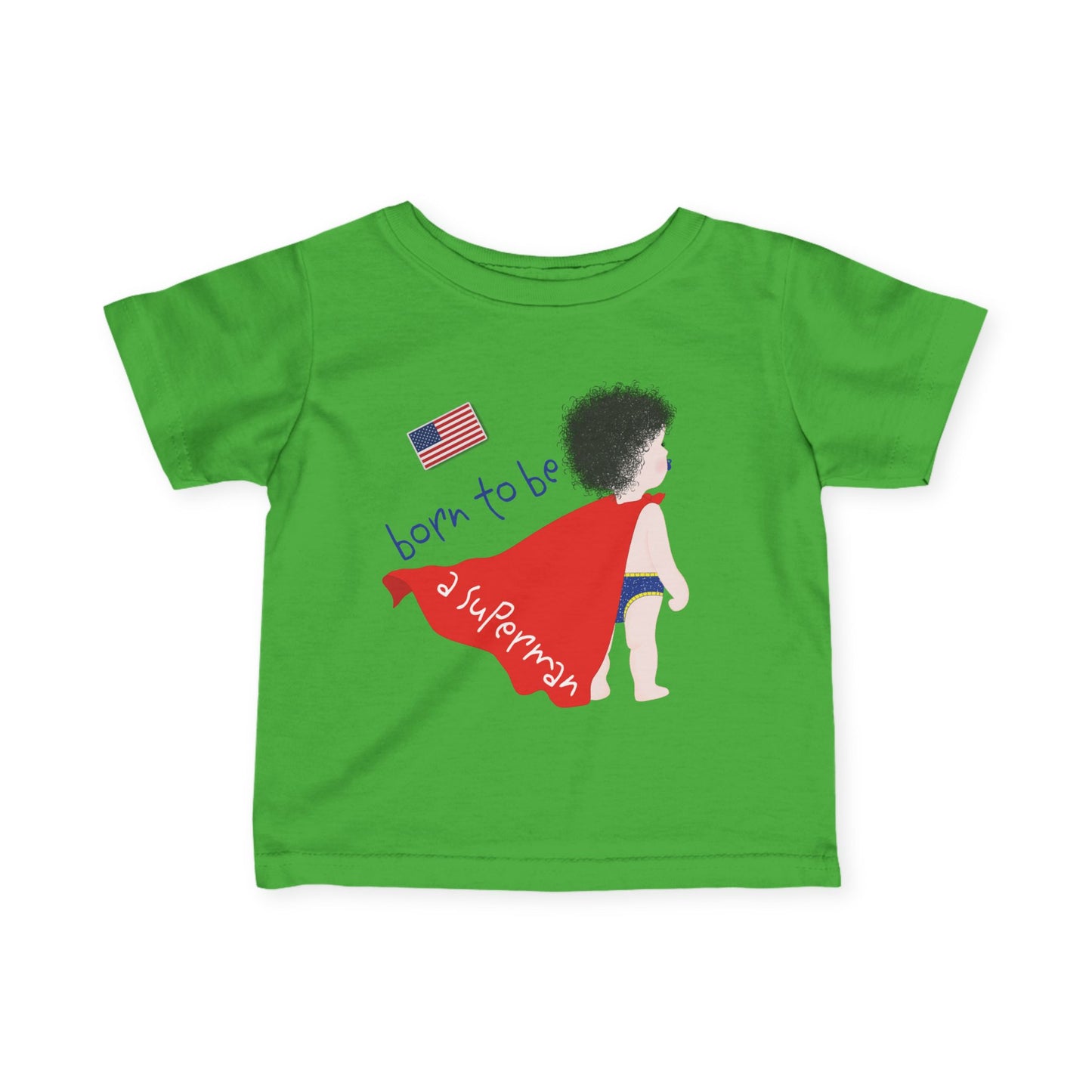 Funny Superman Baby Tee (Dark-Haired)
