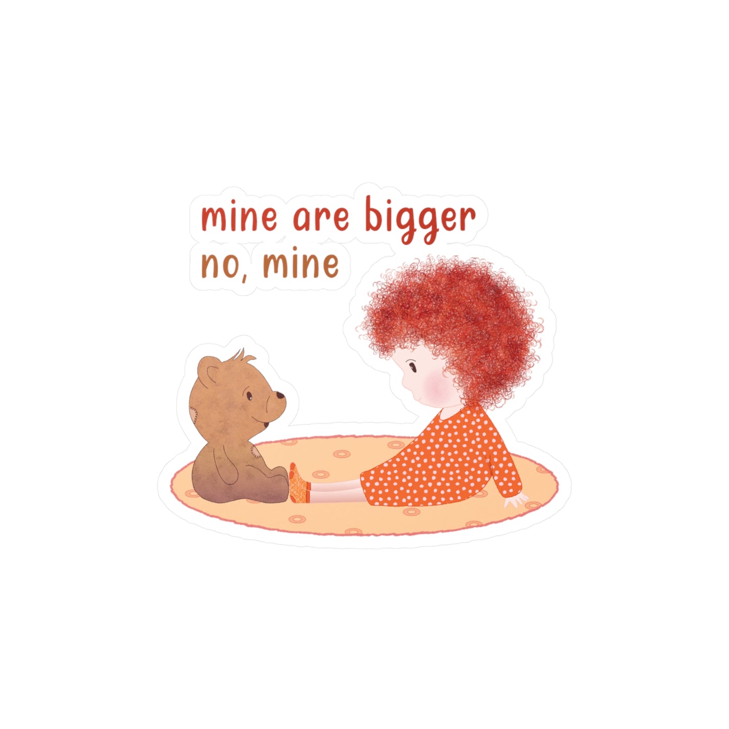 Funny Baby Vinyl Wall Decal – Mine Are Bigger (Dark-Haired) | Nursery Wall Decor USA