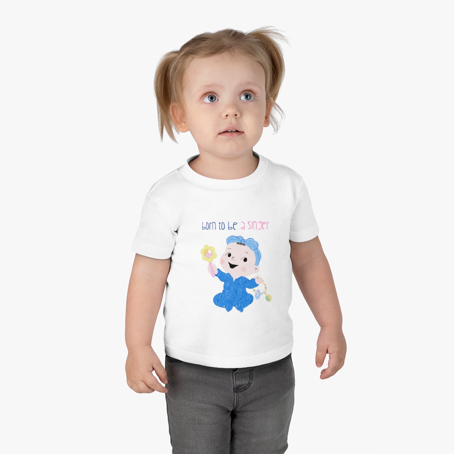 Infant Cotton Jersey Tee - BORN TO BE A SINGER (GIRL)