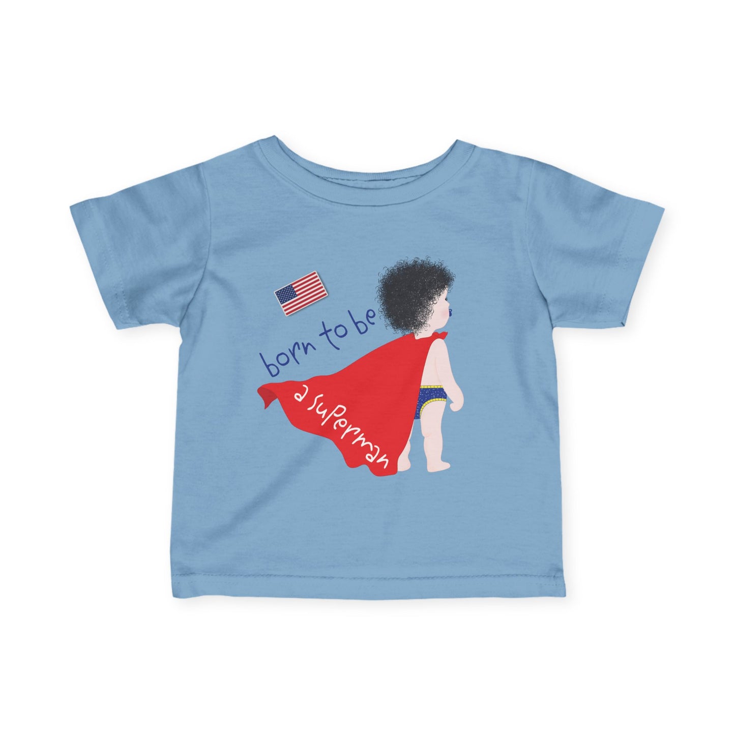 Funny Superman Baby Tee (Dark-Haired)