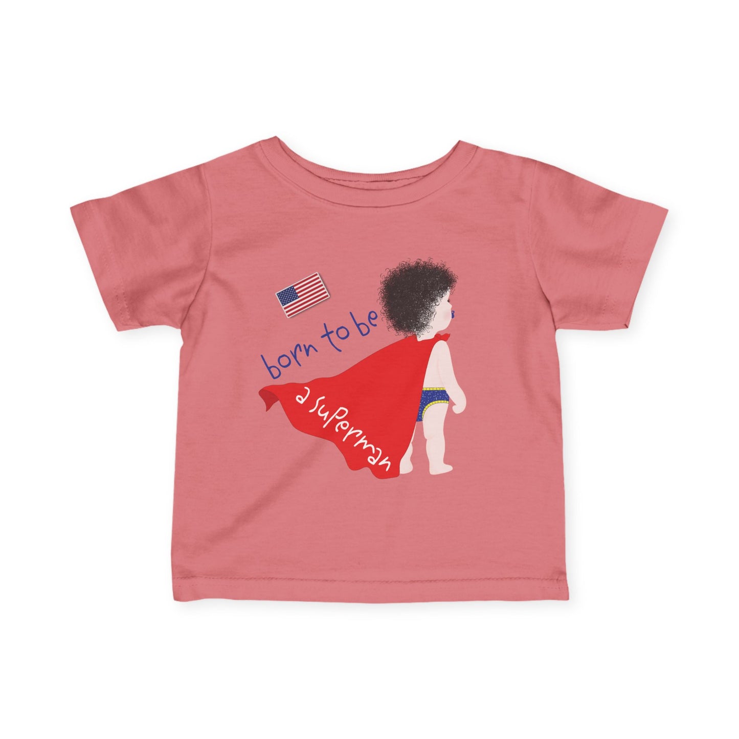 Funny Superman Baby Tee (Dark-Haired)