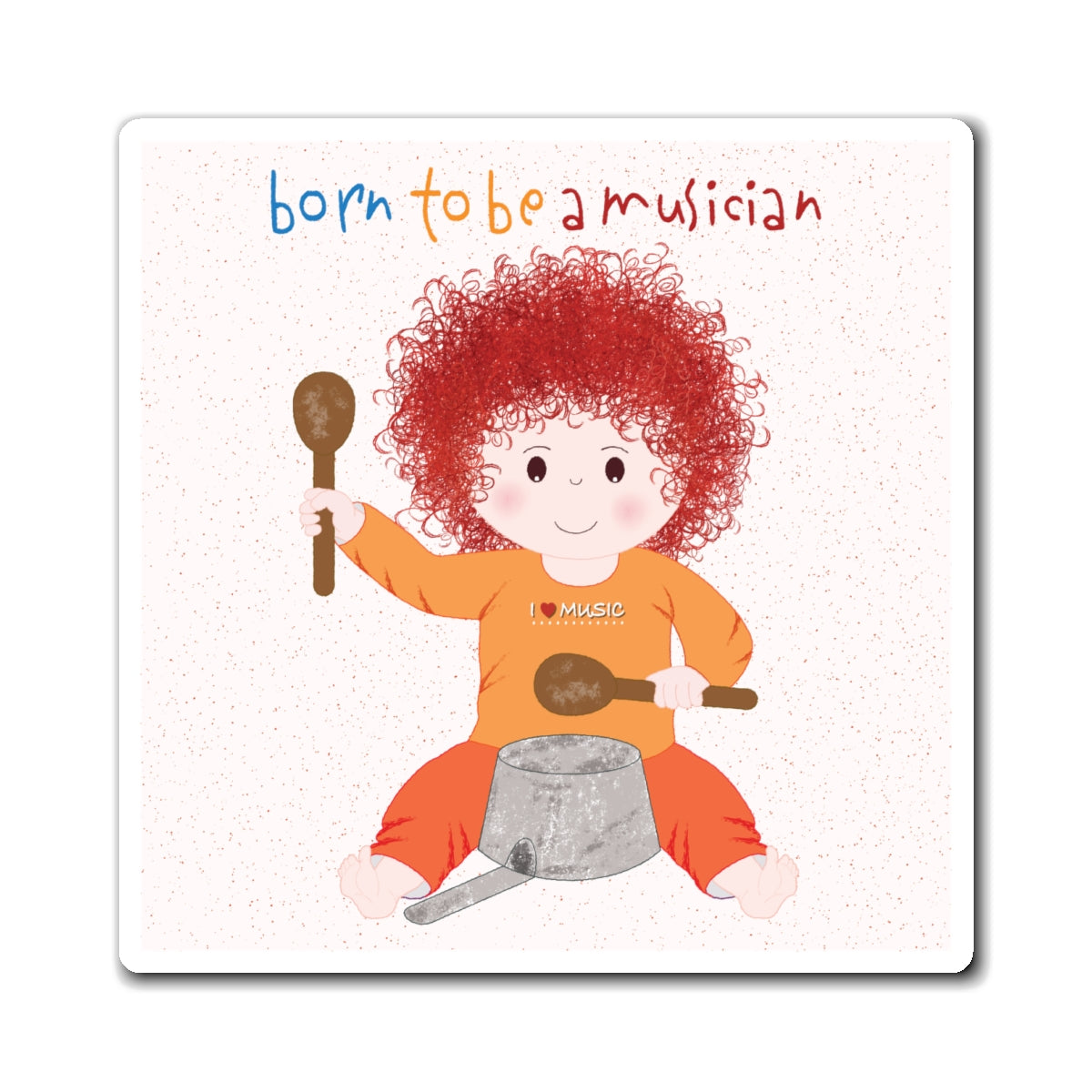 Funny Musician Baby Fridge Magnet (Redhead) | Kitchen Decor USA