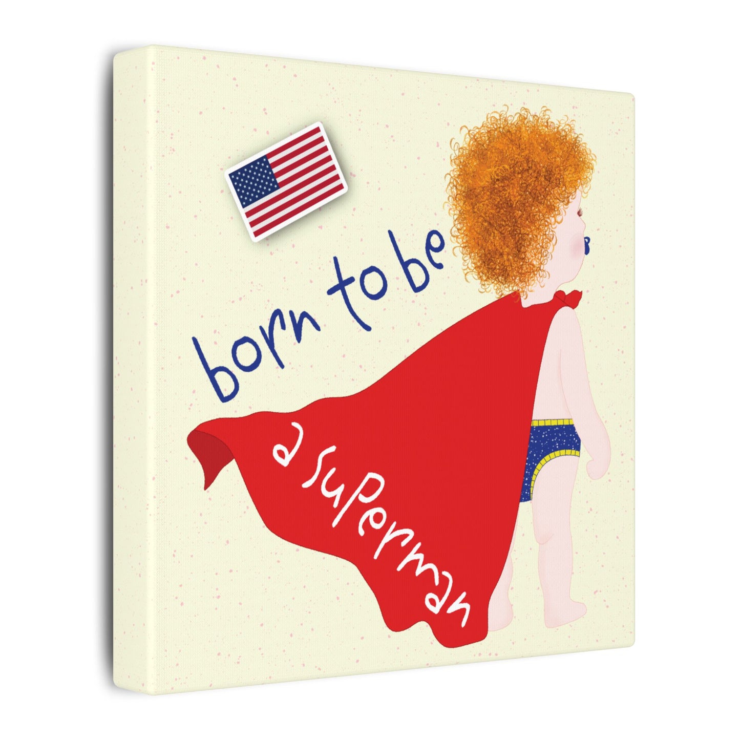 Blonde Superman Baby Canvas | Funny Baby Room Decor USA