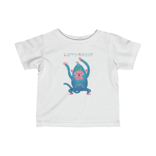 Infant Fine Jersey Tee - HAPPY BLUE MONSTER