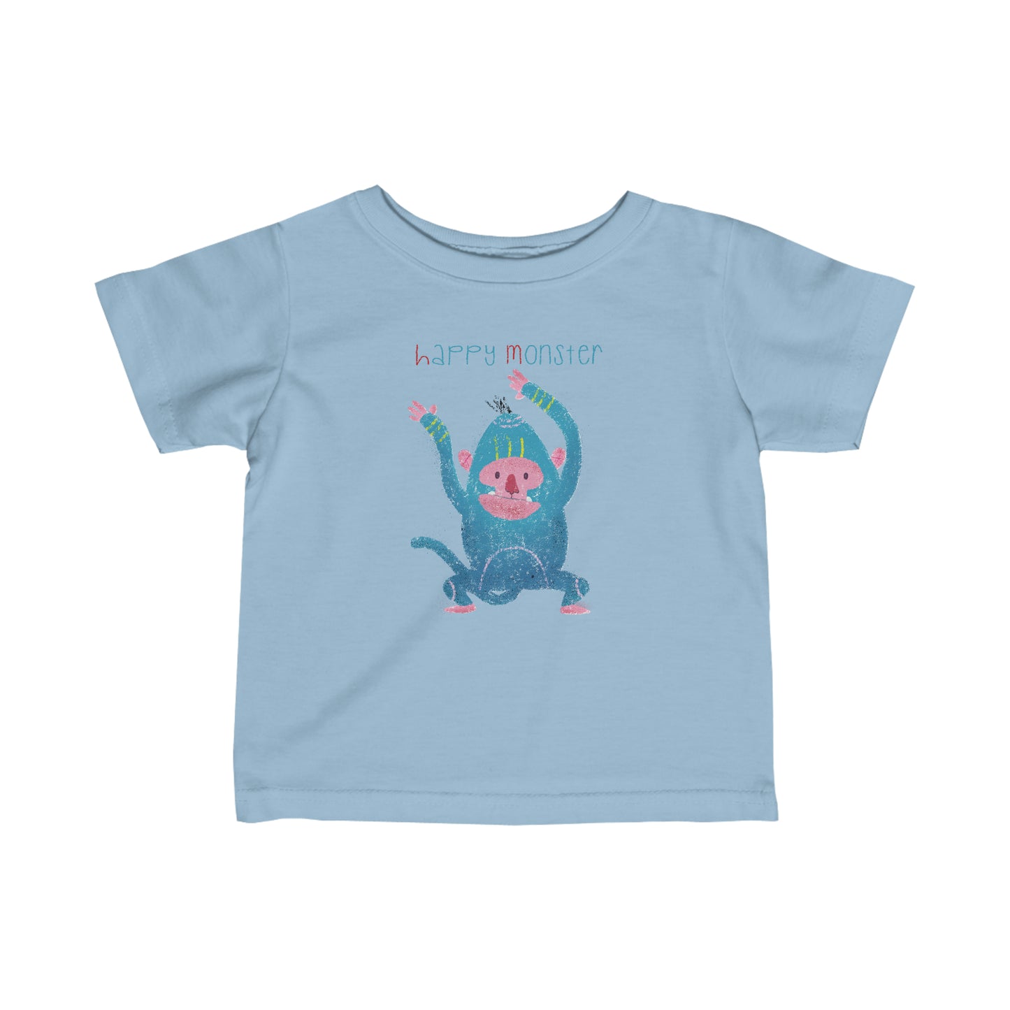 Infant Fine Jersey Tee - HAPPY BLUE MONSTER