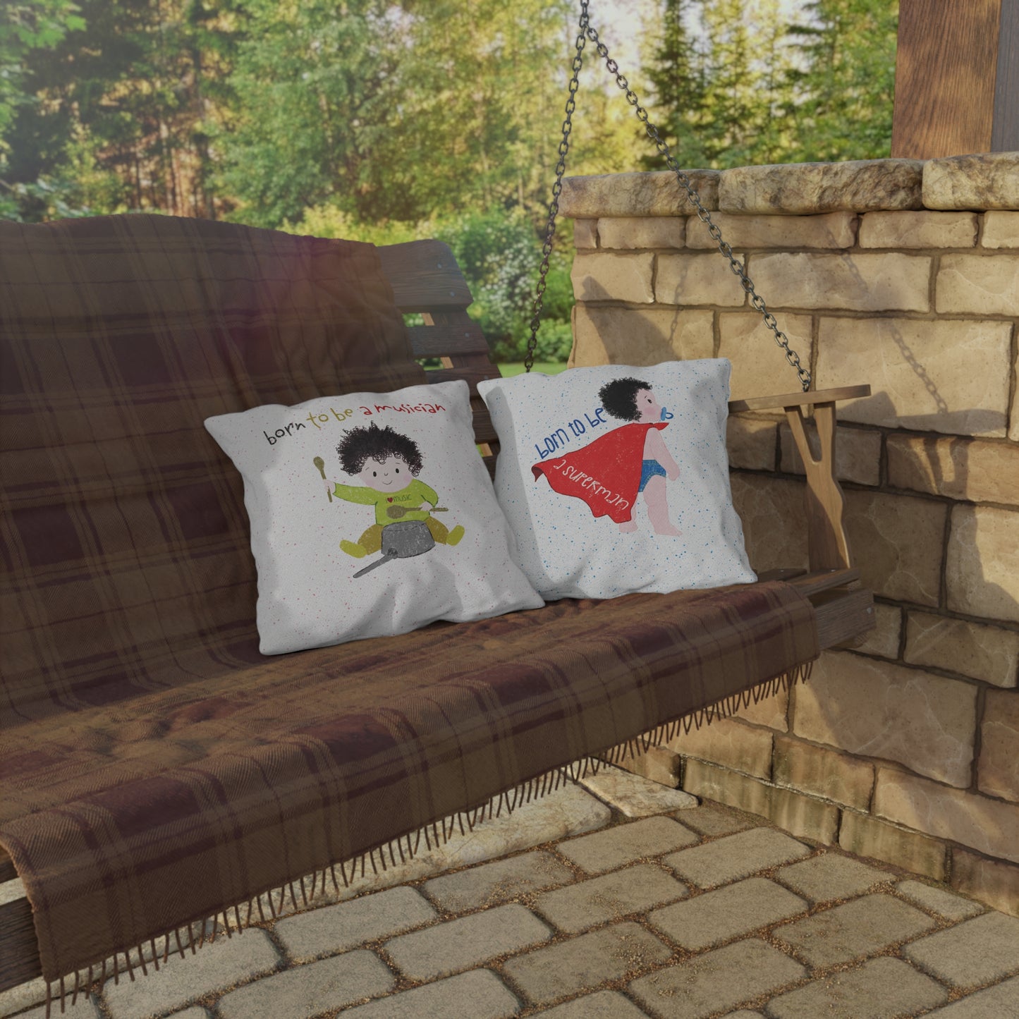 Double-Sided Outdoor Pillow - Super Time, All the Time!