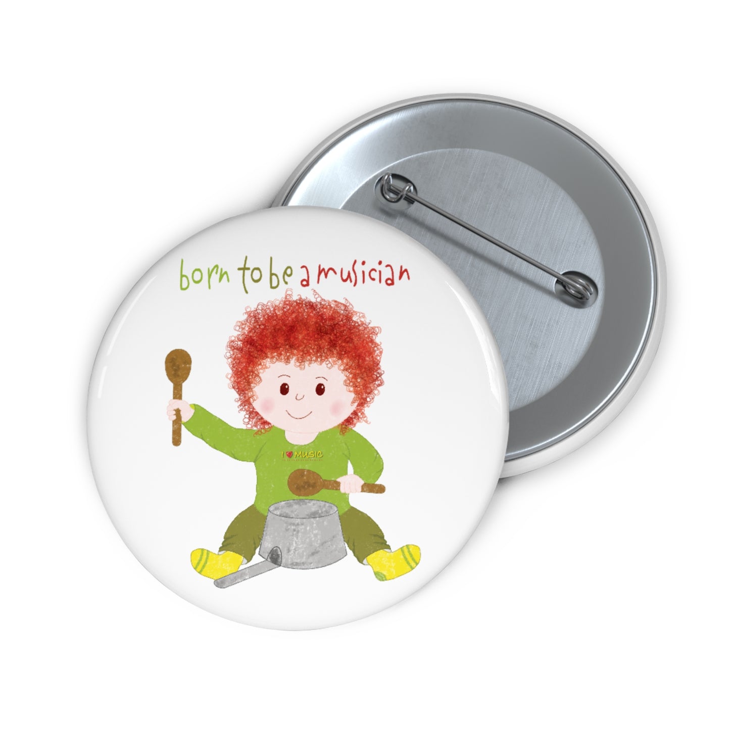 Humorous Pin Button - Musical Genius in Diapers!