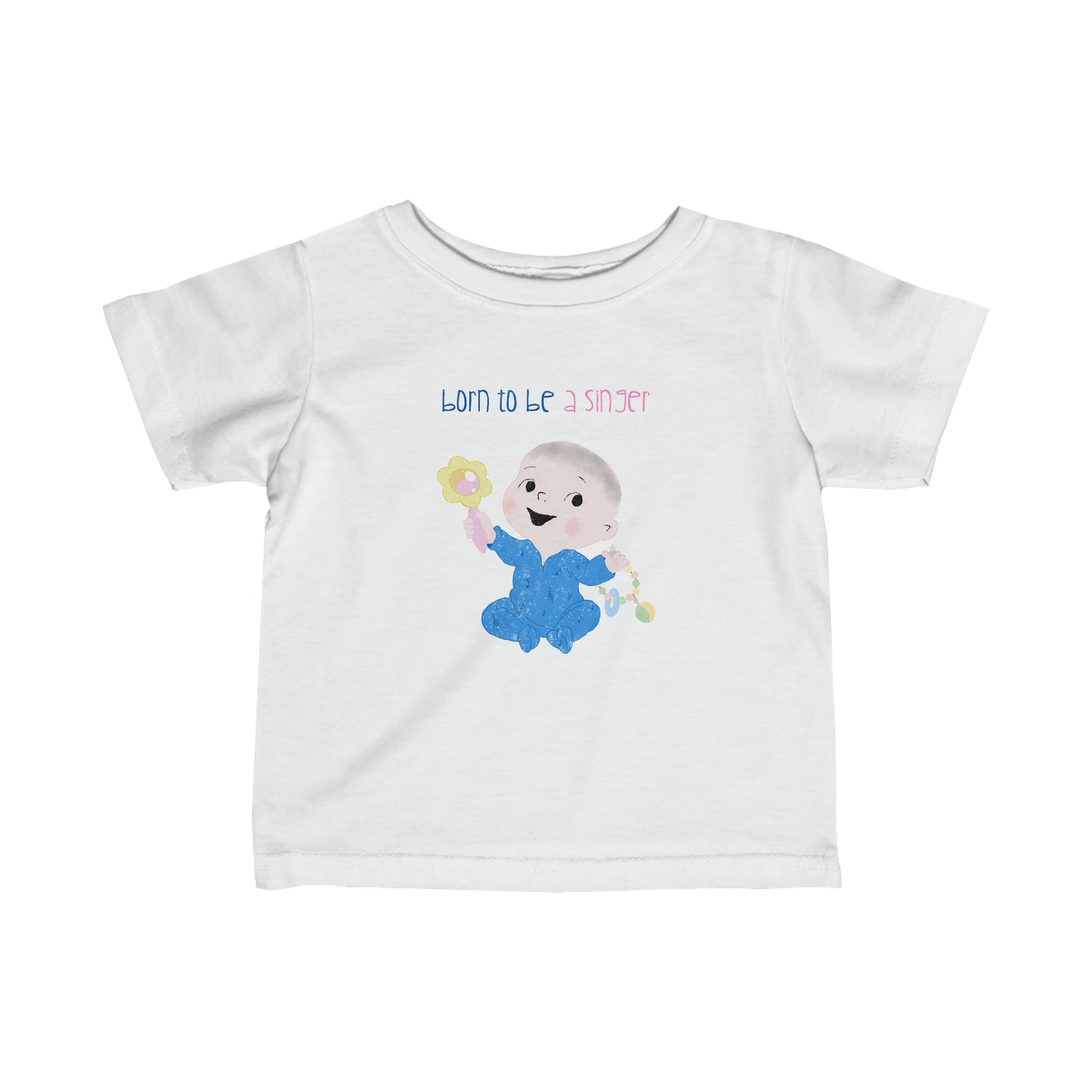 Infant fine jersey tee with funny design