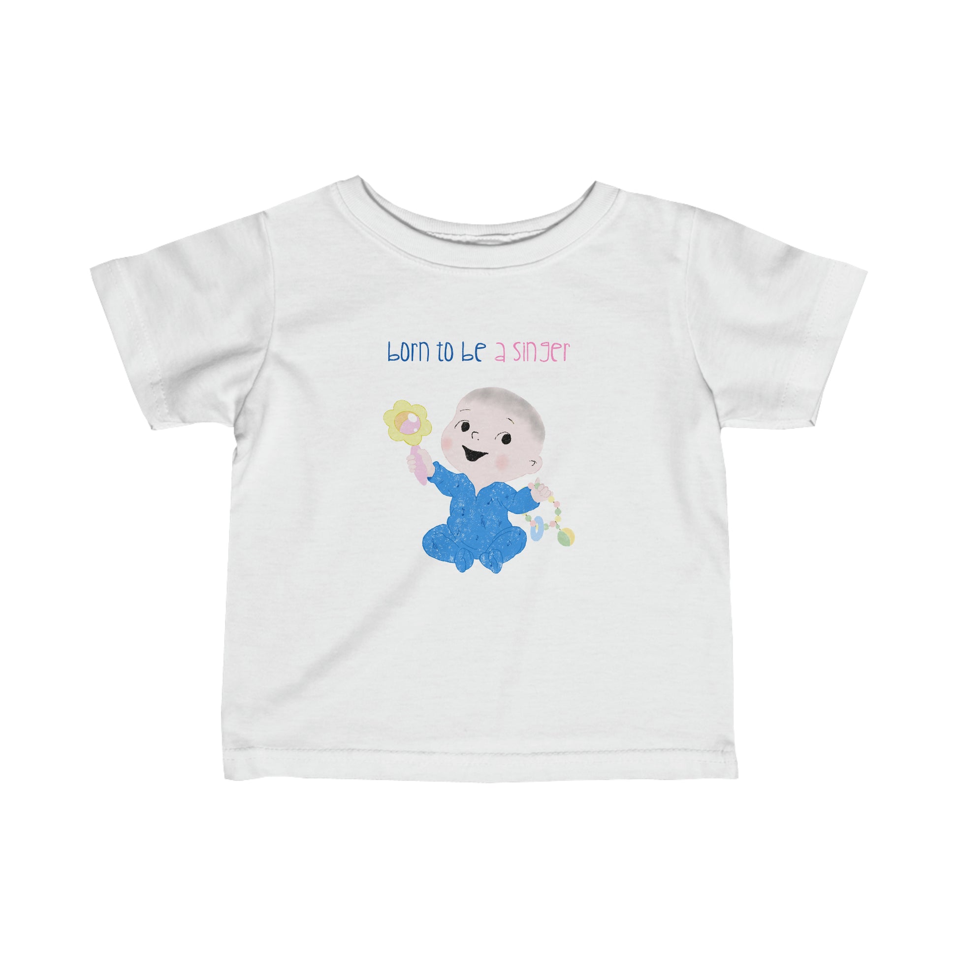 Infant fine jersey tee with funny design