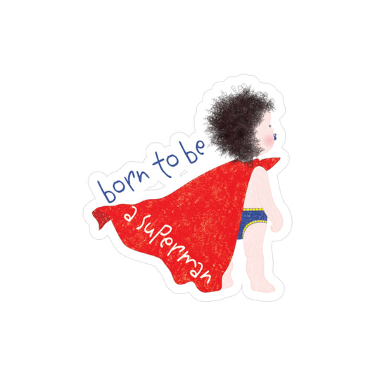 Funny Superhero Baby Wall Decal – Born to Be a Superman | Removable Nursery Wall Sticker for Toddlers & Newborn Rooms