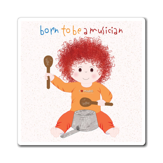 Funny Musician Baby Fridge Magnet (Redhead) | Kitchen Decor USA