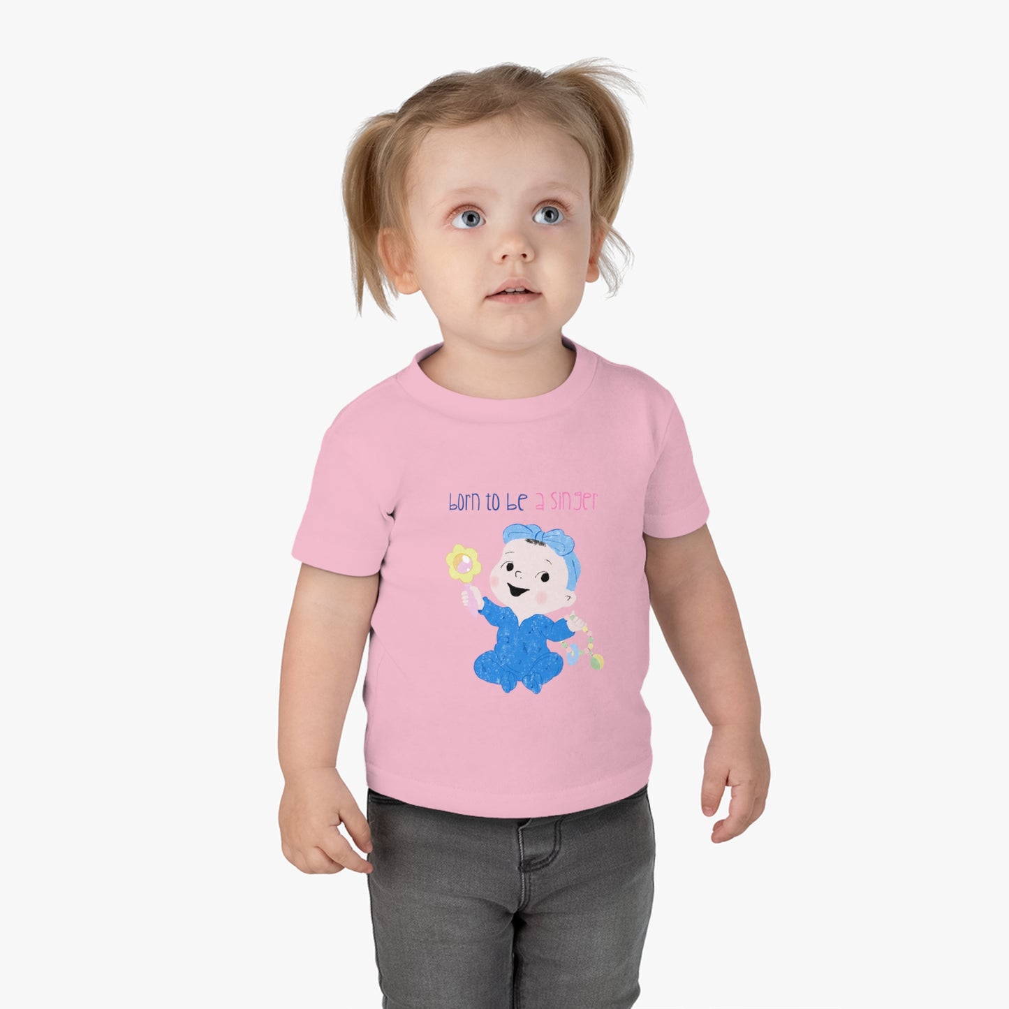 Infant Cotton Jersey Tee - BORN TO BE A SINGER (GIRL)