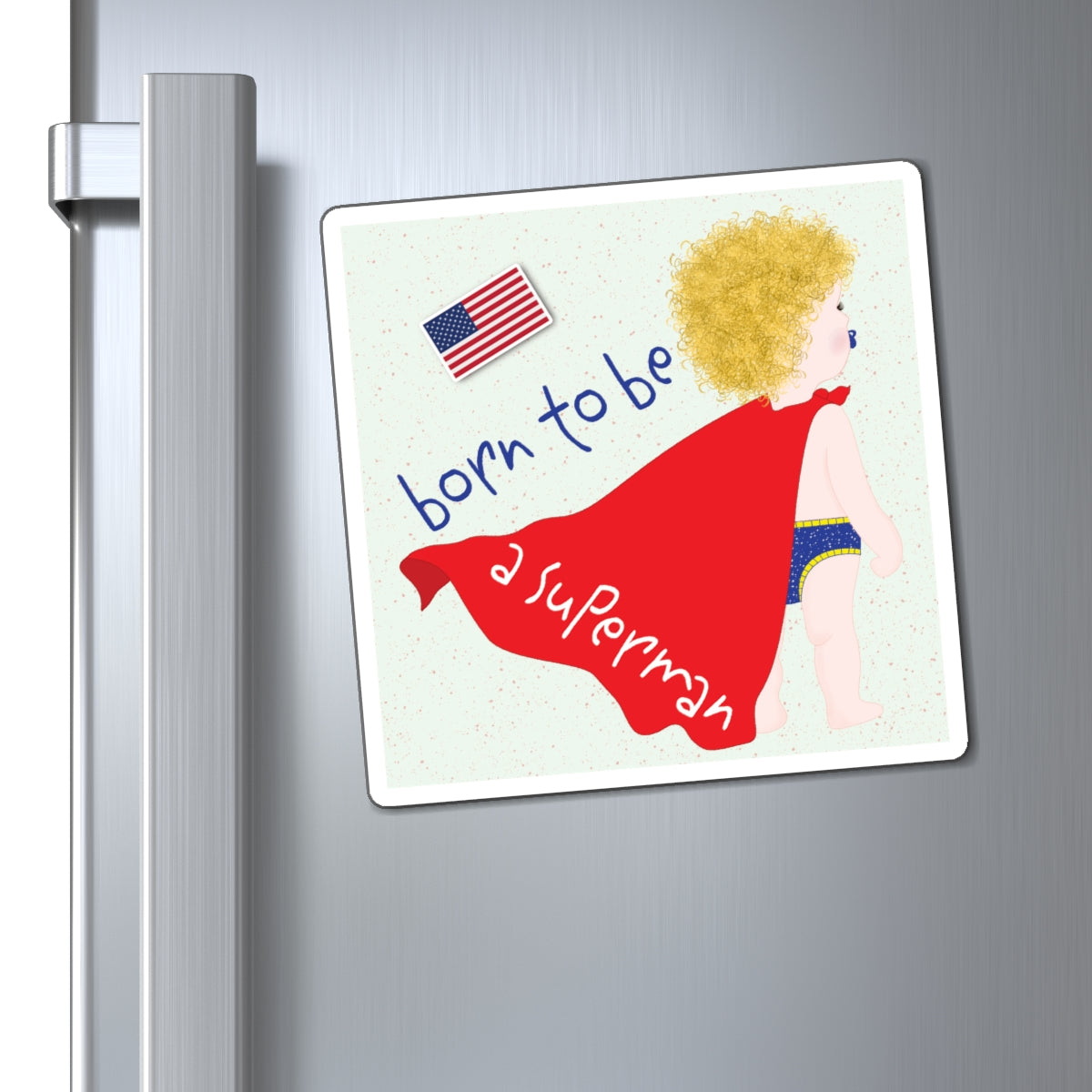 Funny Superman Baby Fridge Magnets (Blonde) | Kitchen Decor USA