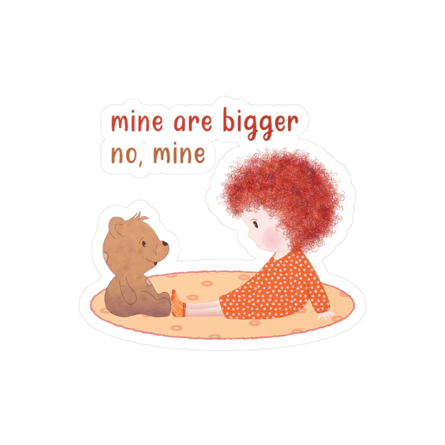 Funny Baby Vinyl Wall Decal – Mine Are Bigger (Dark-Haired) | Nursery Wall Decor USA