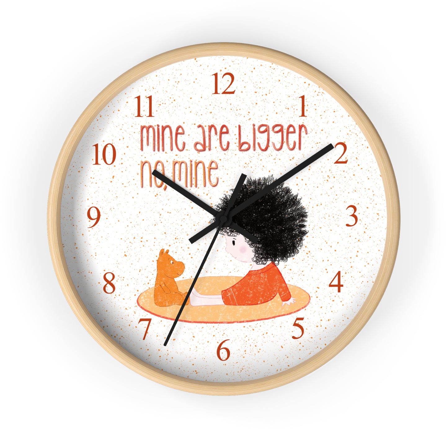 Playful Wall Clock - Time to Decide: Who’s Bigger?