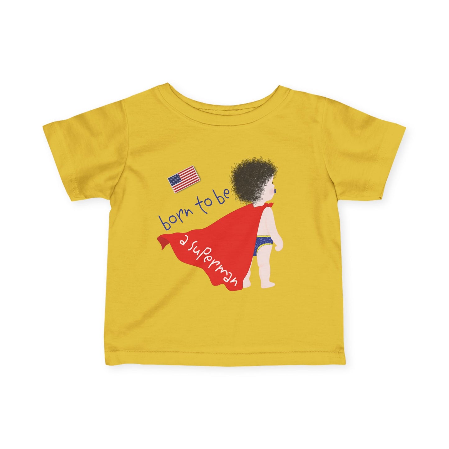 Funny Superman Baby Tee (Dark-Haired)